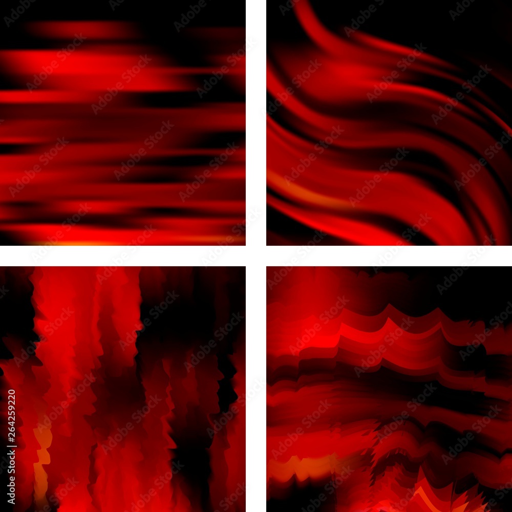 Aufkleber set with red abstract blurred backgrounds. vector illustration. modern geometrical backdrop. abstrac