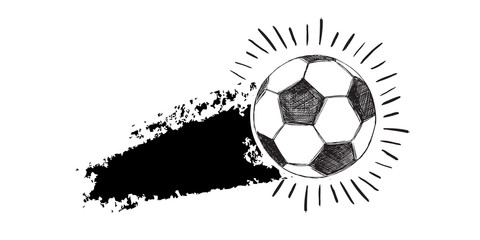 Hand drawn football, soccer ball sketch
