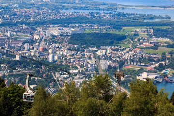 Pfänder Seilbahn in Bregenz am Bodensee, Österreich