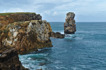 Fototapeta premium Papoa cliffs and sea in Peniche. Portugal