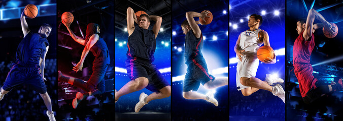 Fototapeta na wymiar Sports collage basketball