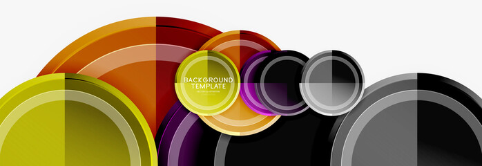 Circle geometric abstract background template for web banner, business presentation, branding, wallpaper