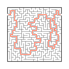 Difficult big maze. Game for kids and adults. Puzzle for children. Labyrinth conundrum. Find the right path. Flat vector illustration.
