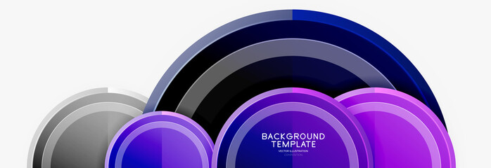 Circle geometric abstract background template for web banner, business presentation, branding, wallpaper