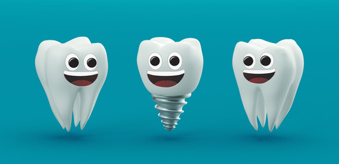 Fototapeta premium Dental care, dental implant, 3d rendering
