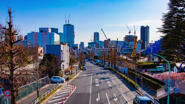 A timelapse of the street near the underconstruction at the business town in Tokyo