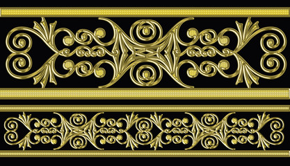 gold pattern on black background