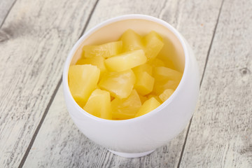 Marinated pineapple pieces