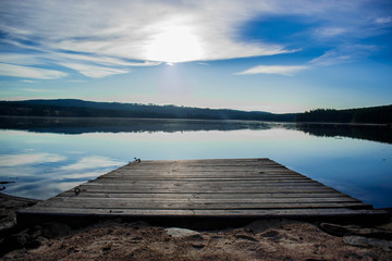 Obraz premium sunset on lake