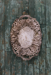 vintage tray with floral pattern