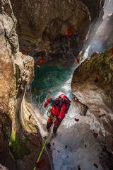 Canyoning in autumn