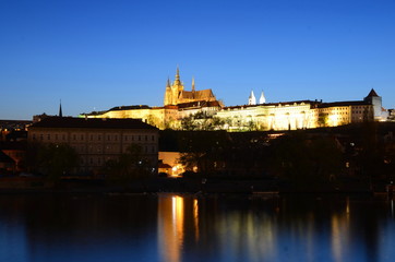 Hradcany Castle in Prague by night