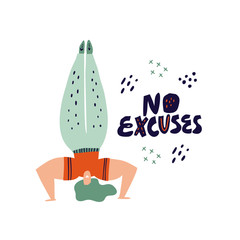 Woman doing headstand hand drawn illustration