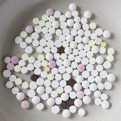 different pills on the plate