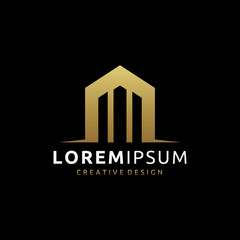 Fototapeta premium Gold House Logo