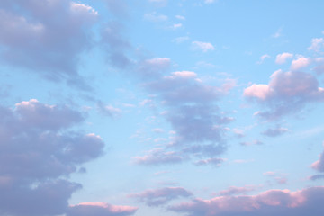 Pastel tones cumulus clouds background