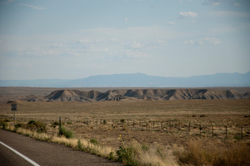 Beside a road in desert USA