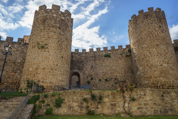Fototapeta na wymiar Medieval walls of Plasencia, walled market city in the province of Caceres, Spain