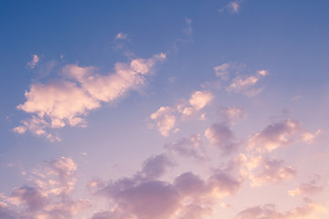 Pastel tones cumulus clouds background