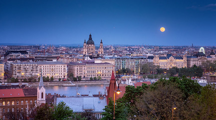 View on Budapest in dusk
