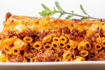 griechische Pastizio Nudelgericht mit Käse