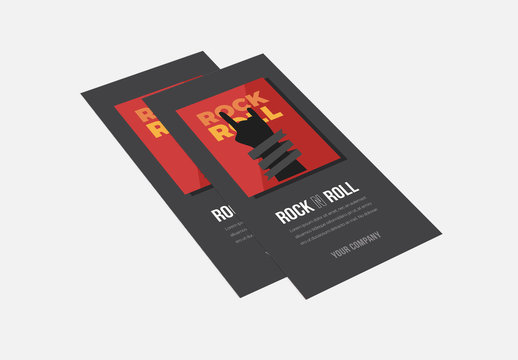 Rock 'N Roll Themed Trifold Brochure Layout