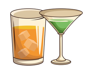 glasses with drink