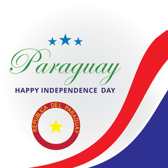 paraguay independence day logo design vector