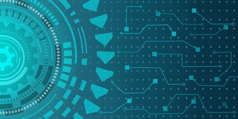 Blue technology background with many lines.