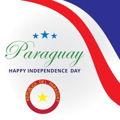 paraguay independence day logo design vector