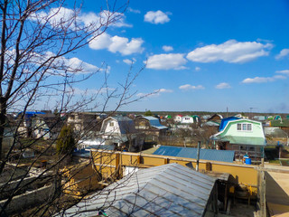 Fototapeta premium Dilapidated buildings from the height of bird flight.