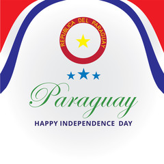paraguay independence day logo design vector