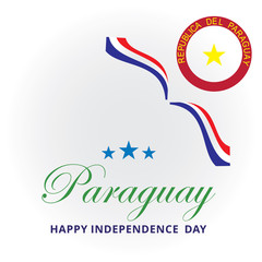 paraguay independence day logo design vector