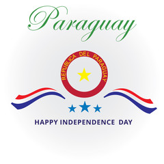 paraguay independence day logo design vector