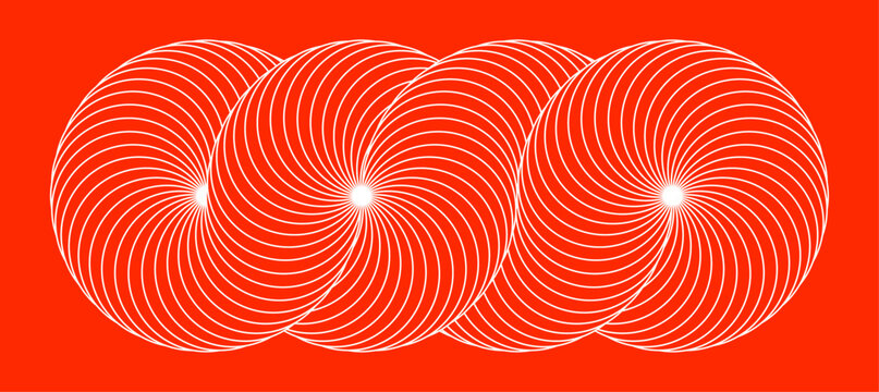 Infinity symbol of interlaced circles. Impossible shape with stroked lines on color background.
