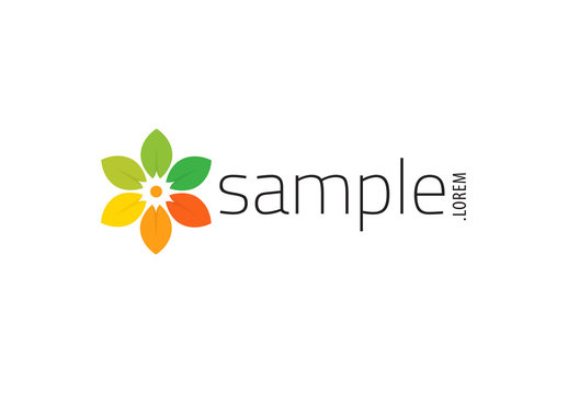 Colorful Floral Leaves Logo Layout