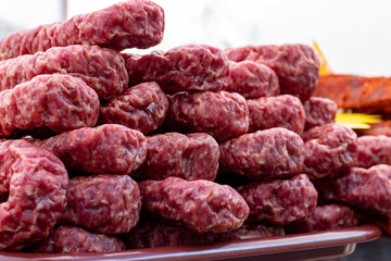 in the market smoked sausage, meat