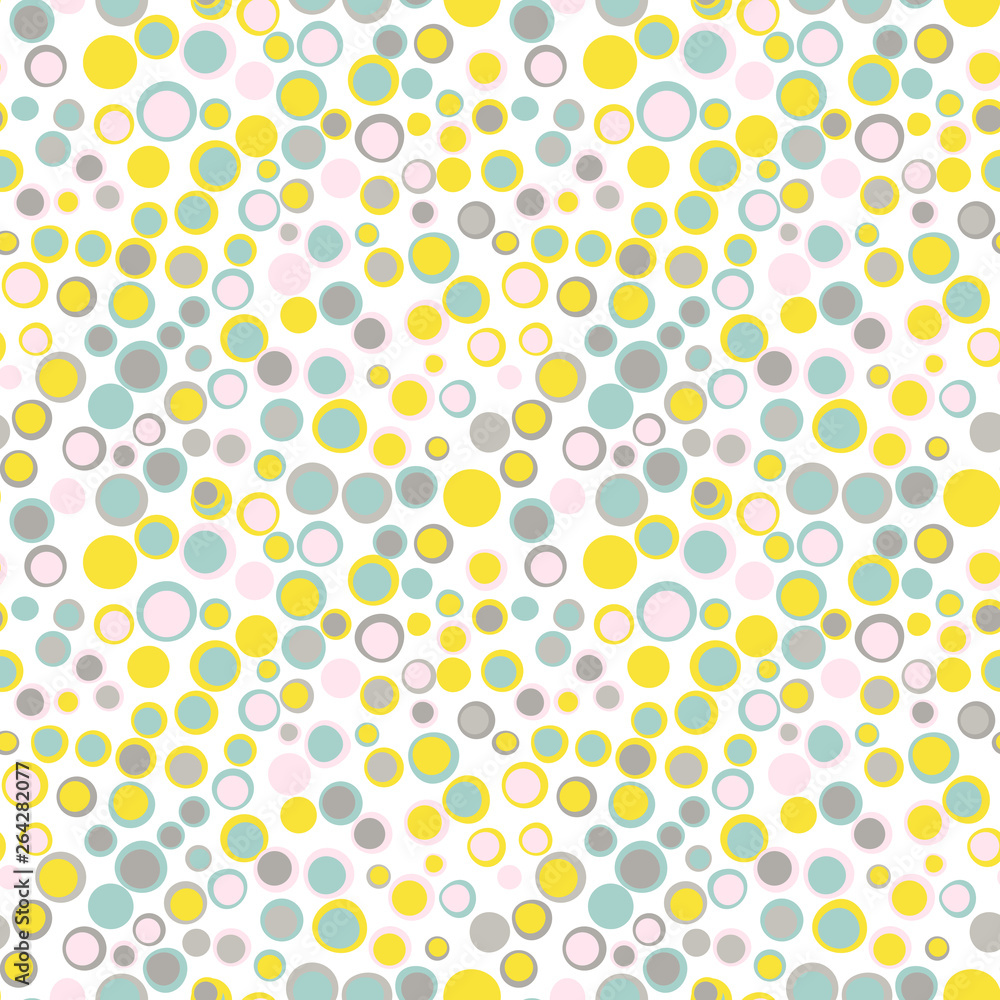 Poster Simple circle shapes background. Vector geometric abstract seamless pattern.