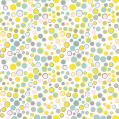 Simple circle shapes background. Vector geometric abstract seamless pattern.