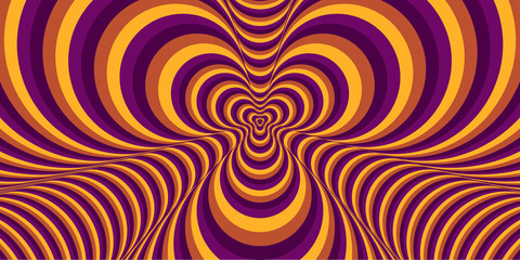 Abstract color striped background. Hypnotic trance texture. Op art multicolored abstraction. Psychedelic illusive illustration.