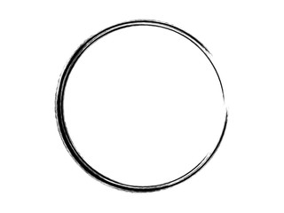 Grunge circle.Grunge oval shape.Grunge black ink circle.