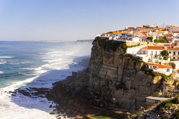 Azenhas Do Mar, Sintra, Portugal townscape on the coast.