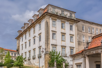 View of the exterior façade of the College of São Jeronimo, a building also used by the University of Coimbra's international relations campus, in Portugal