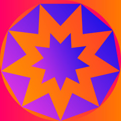 Color geometric pattern. Multicolored gradient abstraction with bright polygon. Minimal graphic background with simple shape and figure.