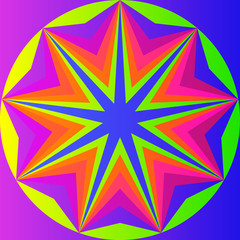 Color geometric pattern. Multicolored gradient abstraction with bright polygon. Minimal graphic background with simple shape and figure.