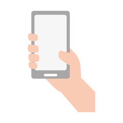 hand with mobile device