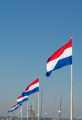 Flags of The Kingdom of the Netherlands, Dutch national flag in three colors red, white and blue and blue sky