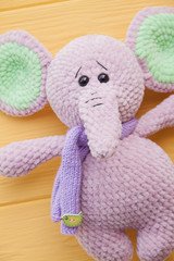 big soft crocheted pink elephant