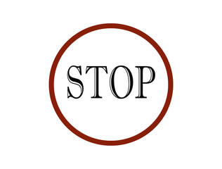 Inscription STOP on a red background