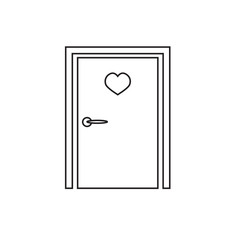 door with heart icon- vector illustration